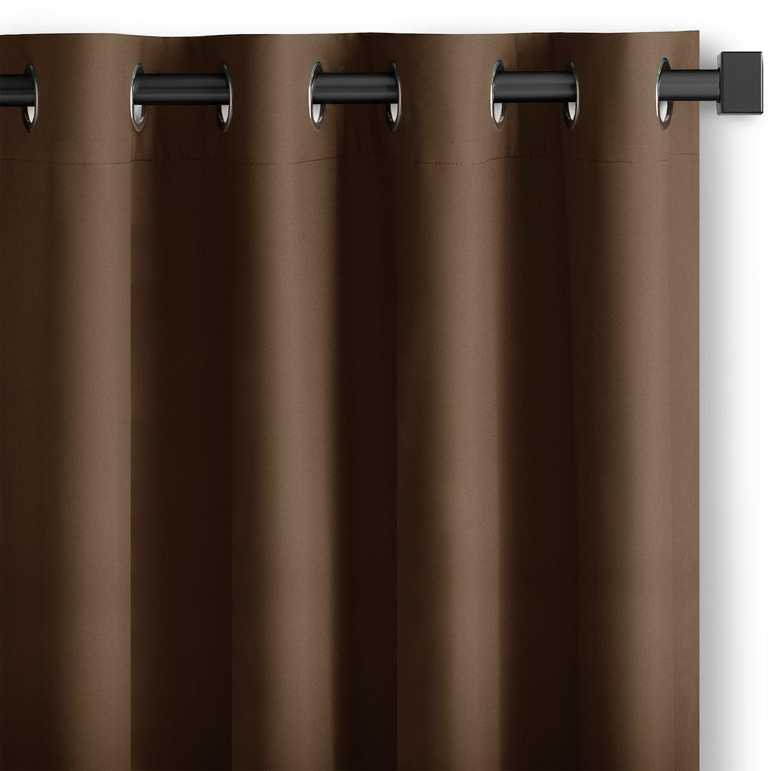 Mørklægningsgardin RESTILO Carli - brun, glat, sølvøskner 200×270 cm billede