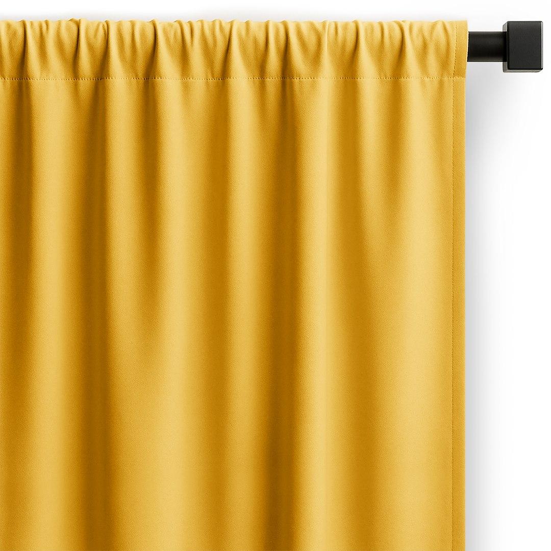Mørklægningsgardin RESTILO CARLI - sennepsgul, 140×270 cm billede