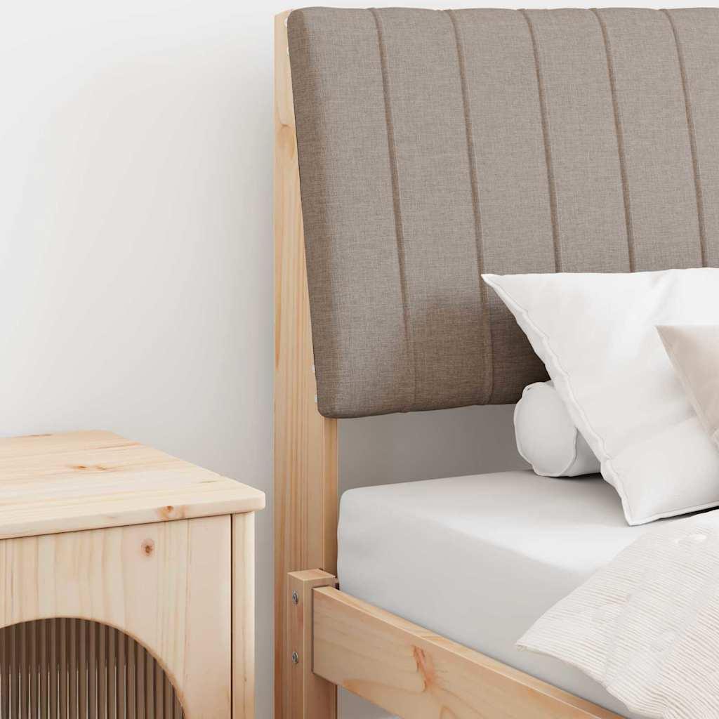 Polstret sengegavl Gråbrun 100 cm Massiv fyrretræ billede