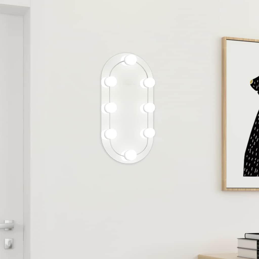 Spejl med LED-lamper 40x20 cm oval glas billede
