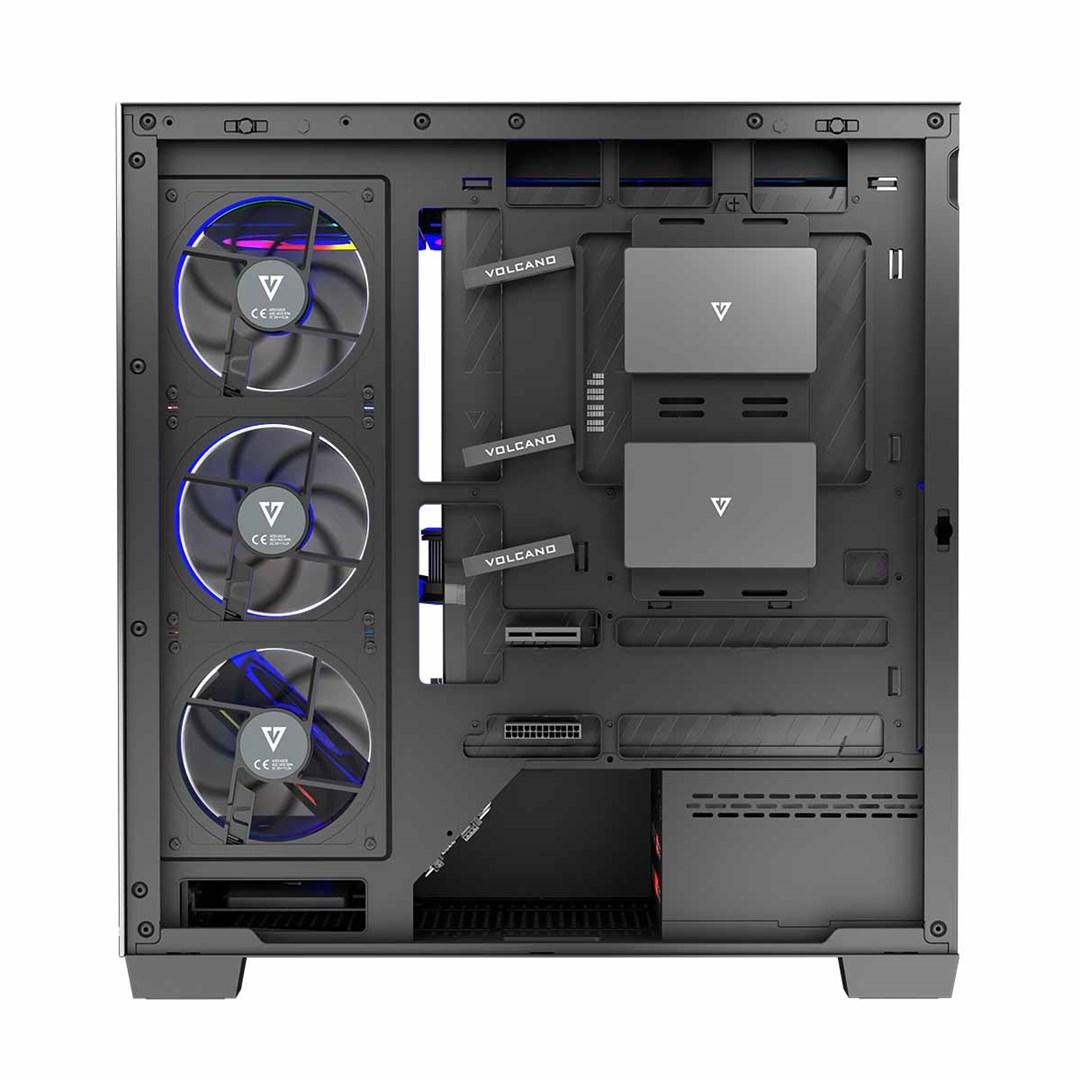 PC kabinet MODECOM Volcano Stellar ARGB Midi Tower – sort billede