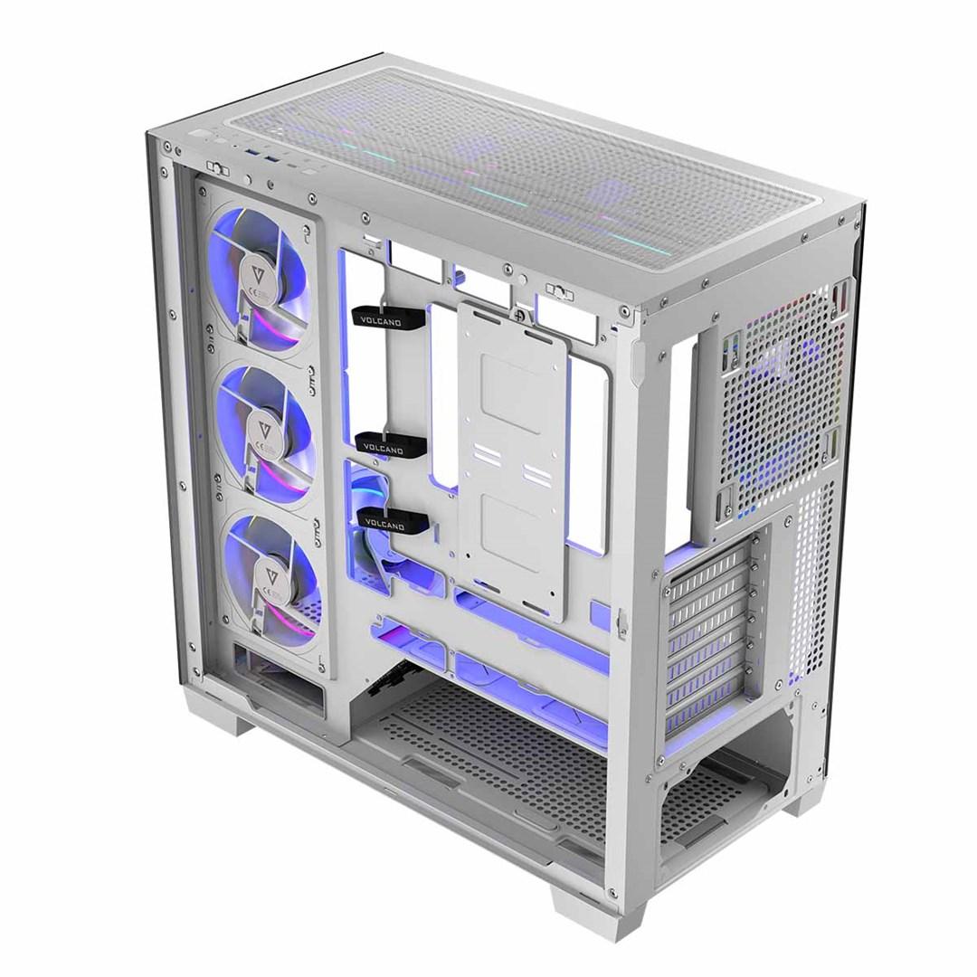 PC kabinet MODECOM VOLCANO STELLAR ARGB midi tower – hvid billede