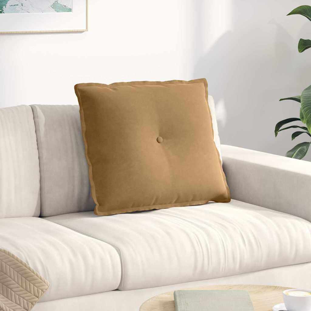 Rygpude Brun 60 x 50 cm Velourstof billede