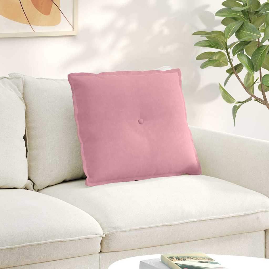 Rygpude Lyserød 60 x 50 cm Velourstof billede
