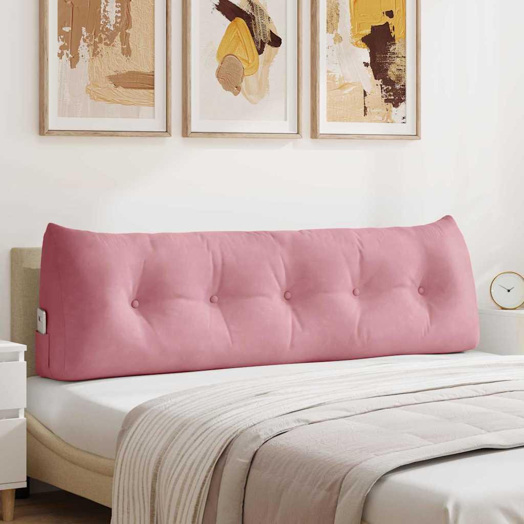 Rygpude Lyserød 160 x 24 x 50 cm Fløjl billede