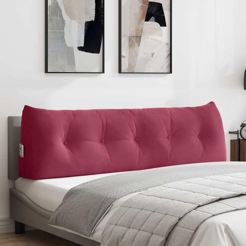 Rygpude Vinrød 160 x 24 x 50 cm Fløjl billede