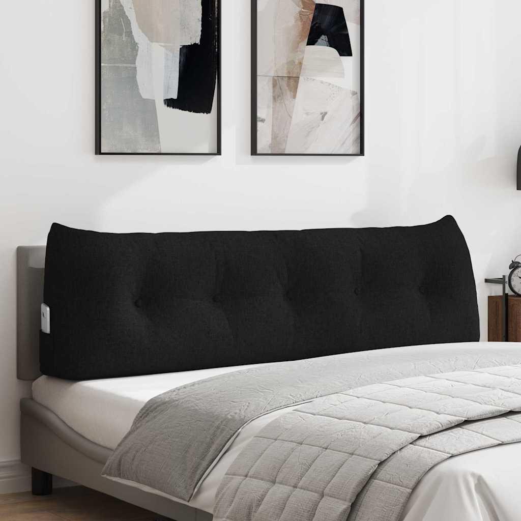 Rygpude Sort 160 x 24 x 50 cm Stof billede