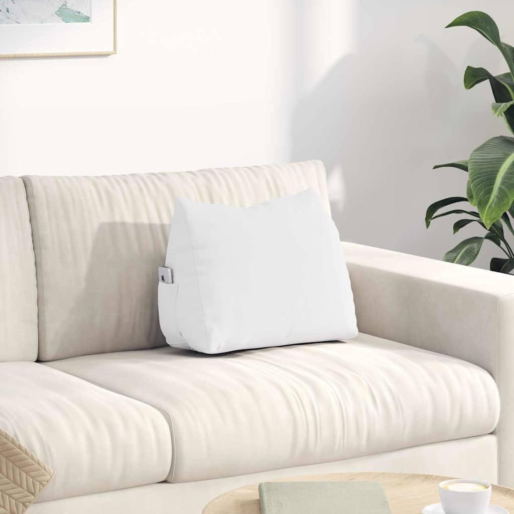 Rygpude Hvid 45 x 20 x 35 cm Stof billede