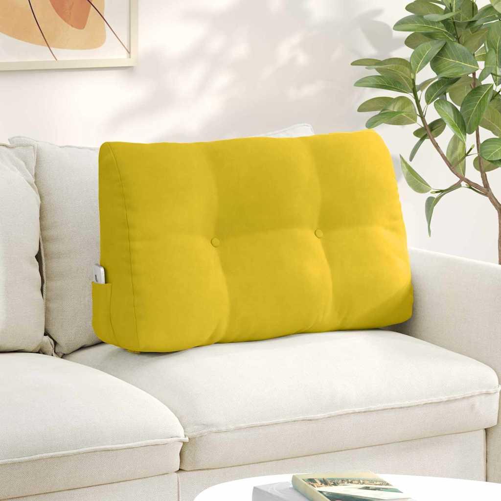 Rygpude Gul 80 x 24 x 50 cm Fløjl billede