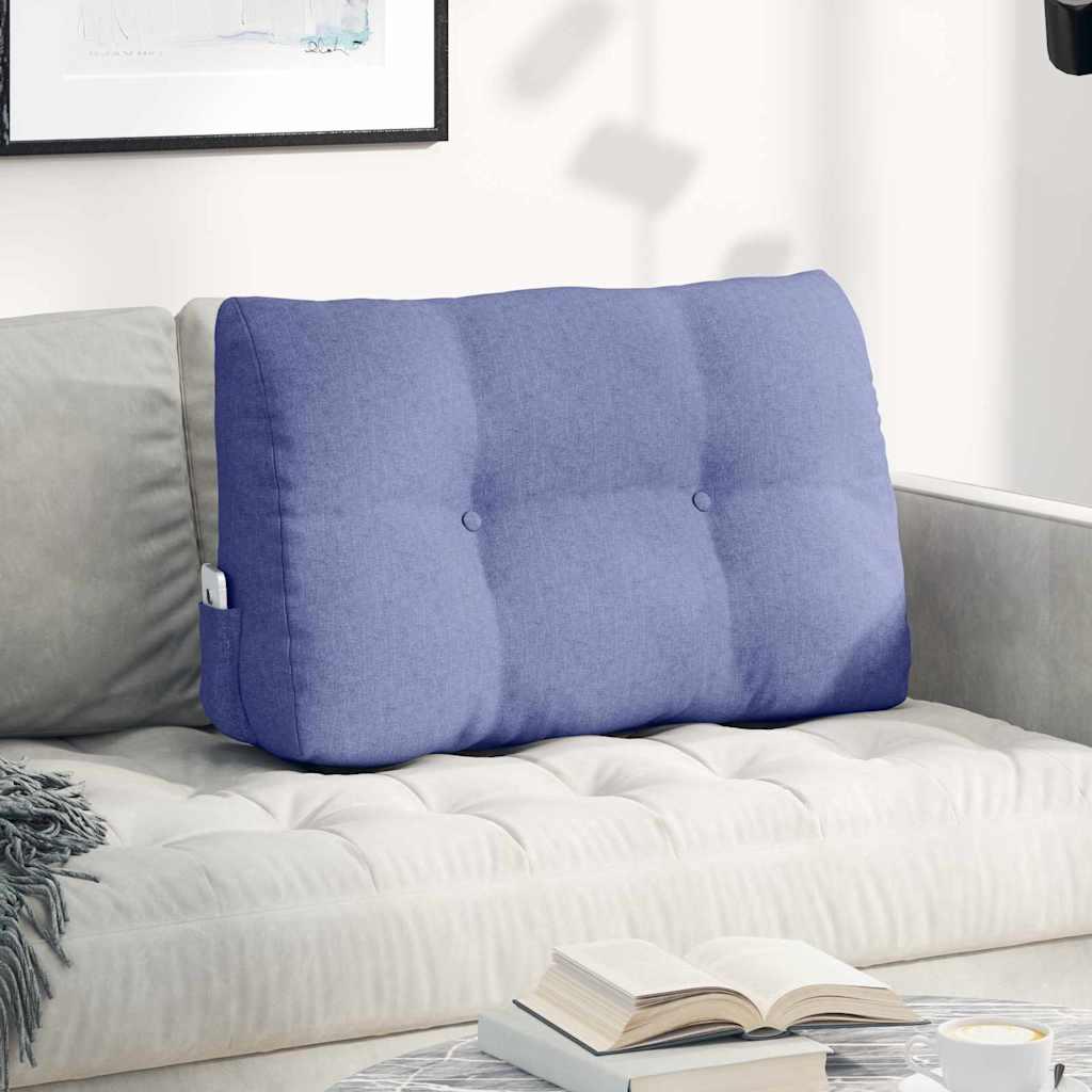 Rygpude Jeans blå 80 x 24 x 50 cm Stof billede