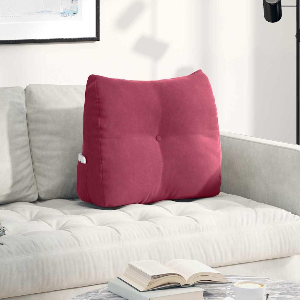 Rygpude Vinrød 60 x 24 x 50 cm Fløjl billede