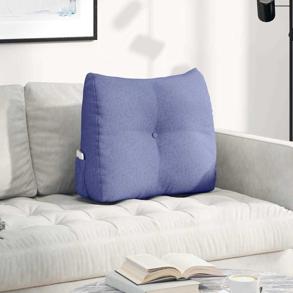 Rygpude Jeans blå 60 x 24 x 50 cm Stof billede