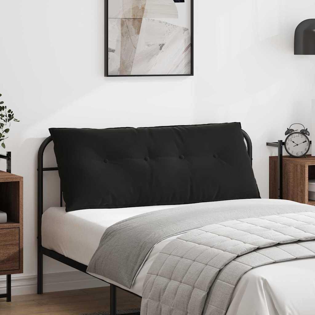 Rygpude Sort 120 x 50 cm Velourstof billede