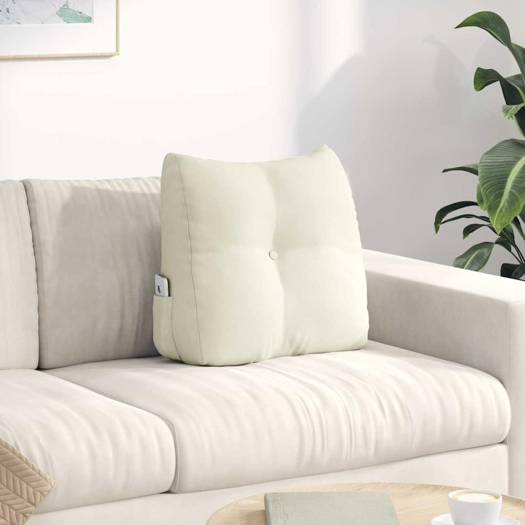 Rygpude Creme 45 x 24 x 50 cm Fløjl billede
