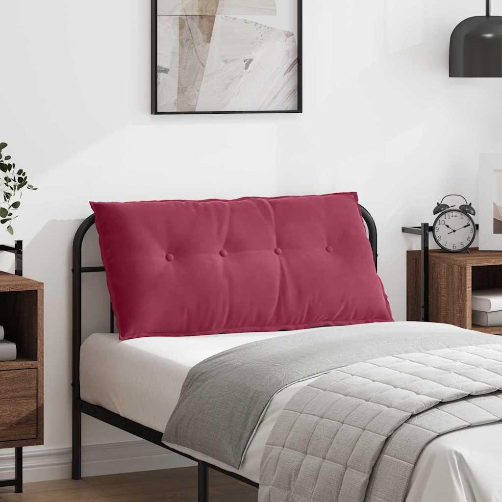 Rygpude Vinrød 100 x 50 cm Velourstof billede
