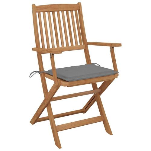 Foldbare havestole 4 stk. med hynder massivt akacietræ