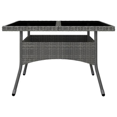 Spisebordssæt til haven 9 dele polyrattan og glas grå