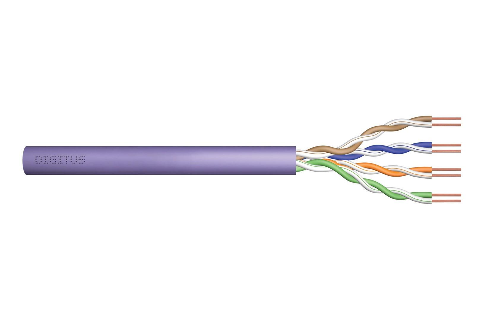 Netværkskabel Cat 6 DIGITUS installationskabel U/UTP, PVC, 305 m, lilla billede
