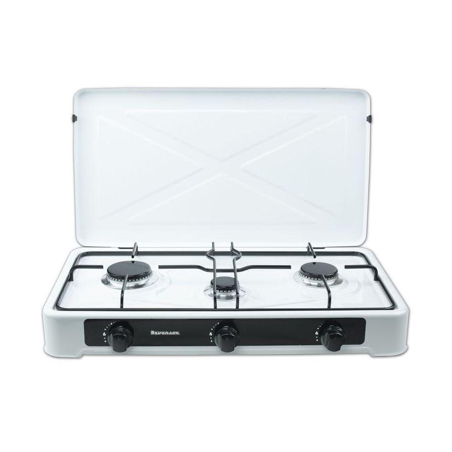 Gasbordkomfur Ravanson K-03TB - 3 kogezoner, hvid, 60 cm billede