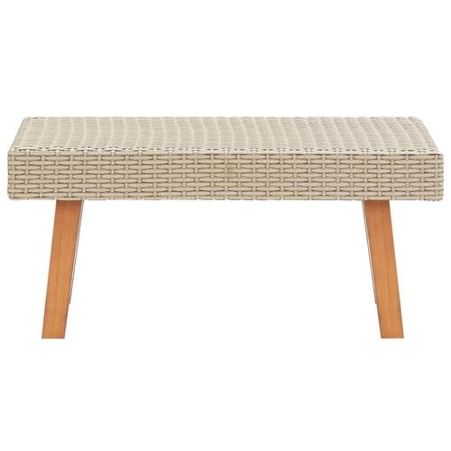Loungesæt til haven 2 dele med hynder polyrattan beige