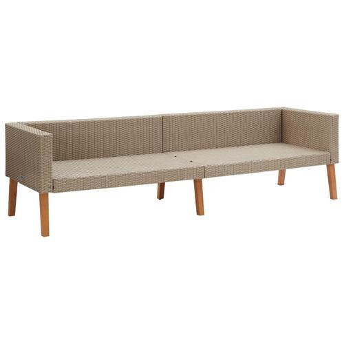 Loungesæt til haven 2 dele med hynder polyrattan beige