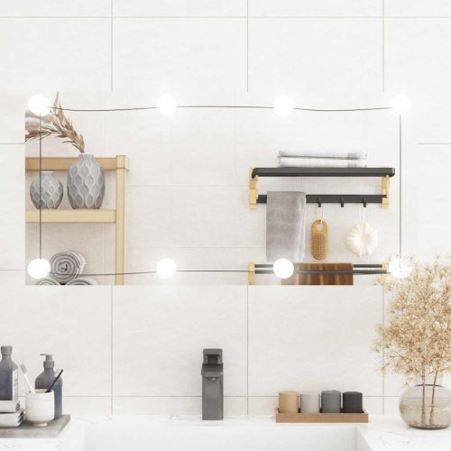Vægspejl med LED-lys 40 × 80 cm - rektangulært glas