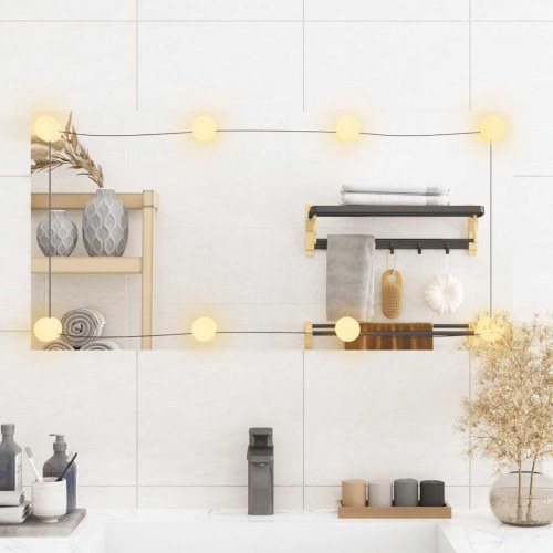 Vægspejl med LED-lys 40 × 80 cm - rektangulært glas