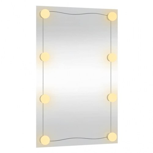 Vægspejl med LED-lys 40×60 cm - rektangulært glas makeupspejl