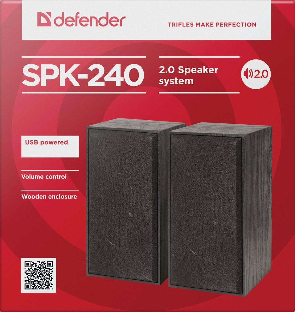 Højttalere 2.0 Defender SPK-240 - sort, kablet, 6 W billede
