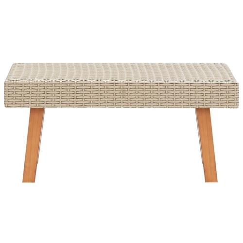 Loungesæt til haven 3 dele med hynder polyrattan beige