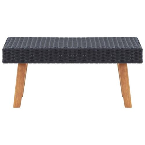 Loungesæt til haven 4 dele med hynder polyrattan sort