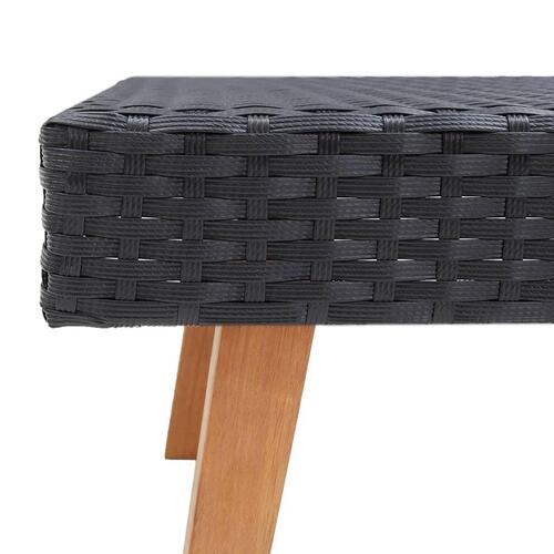 Loungesæt til haven 4 dele med hynder polyrattan sort