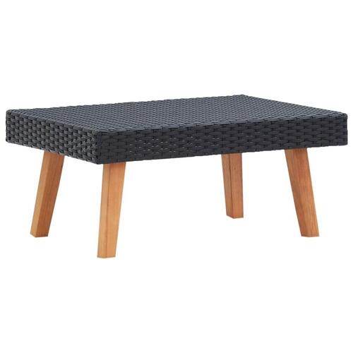 Loungesæt til haven 2 dele med hynder polyrattan sort