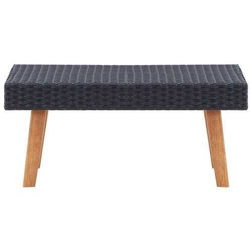 Loungesæt til haven 2 dele med hynder polyrattan sort