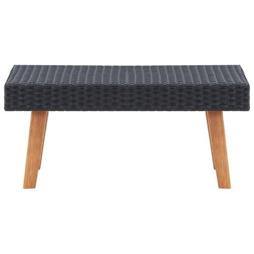 Loungesæt til haven 2 dele med hynder polyrattan sort