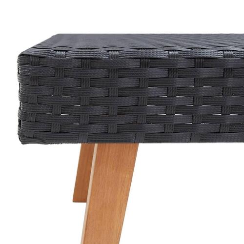 Loungesæt til haven 2 dele med hynder polyrattan sort