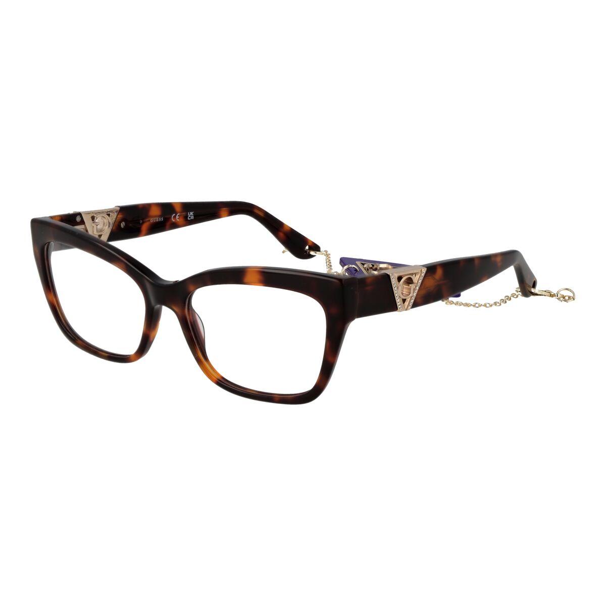 Guess GU2960 54052 - brillestel til dame, brunspættet cateye billede