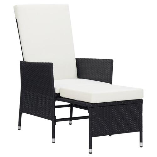 Loungesæt til haven 3 dele med hynder polyrattan sort