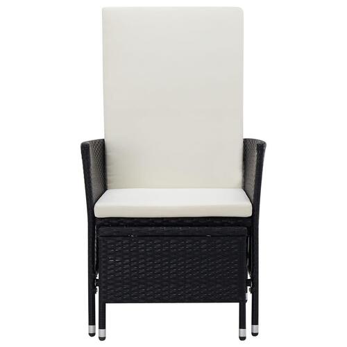 Loungesæt til haven 3 dele med hynder polyrattan sort