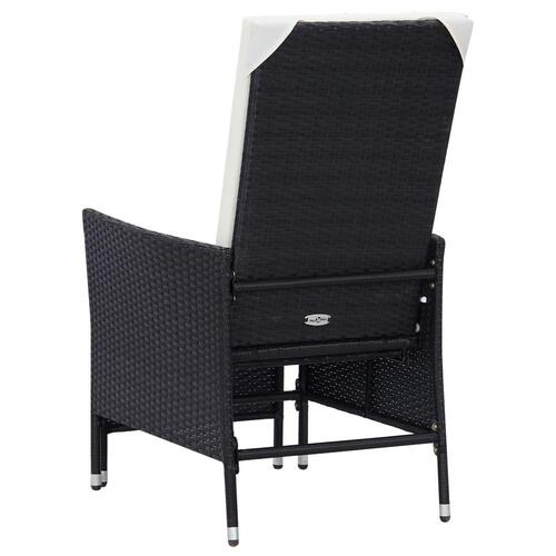Loungesæt til haven 3 dele med hynder polyrattan sort