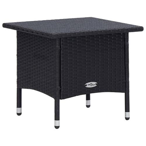 Loungesæt til haven 3 dele med hynder polyrattan sort