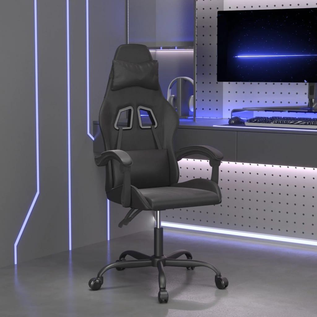 Gamingstol kunstlæder sort billede