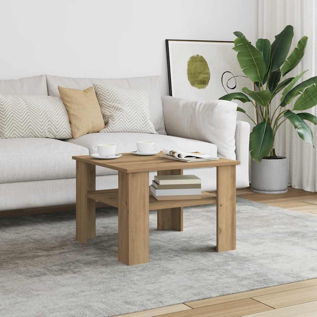 Sofabord 60x60x42 cm konstrueret træ kunsteg billede