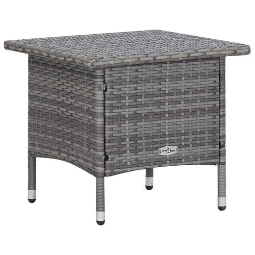 Loungesæt til haven 3 dele med hynder polyrattan grå