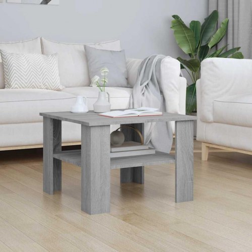 Sofabord 60 × 60 × 42 cm i konstrueret træ - grå sonoma-eg