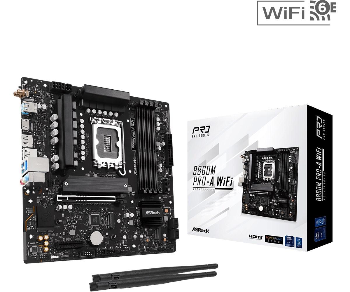 Bundkort ASRock B860M Pro-A WiFi (micro ATX, Intel LGA 1851)
