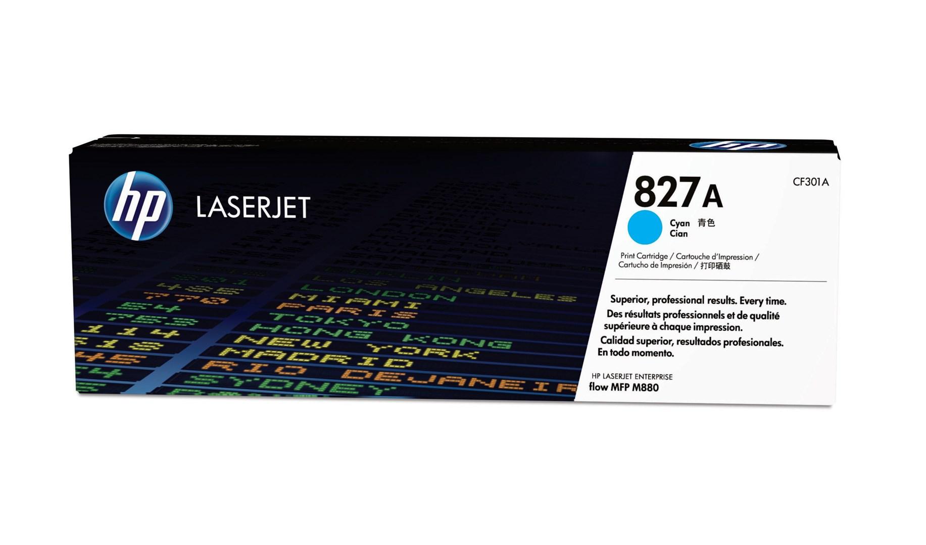 Toner til laserprinter HP 827A cyan - original