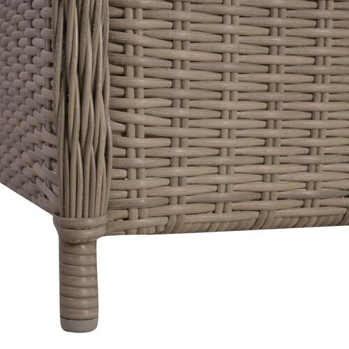 Spisebordssæt til haven 7 dele polyrattan brun
