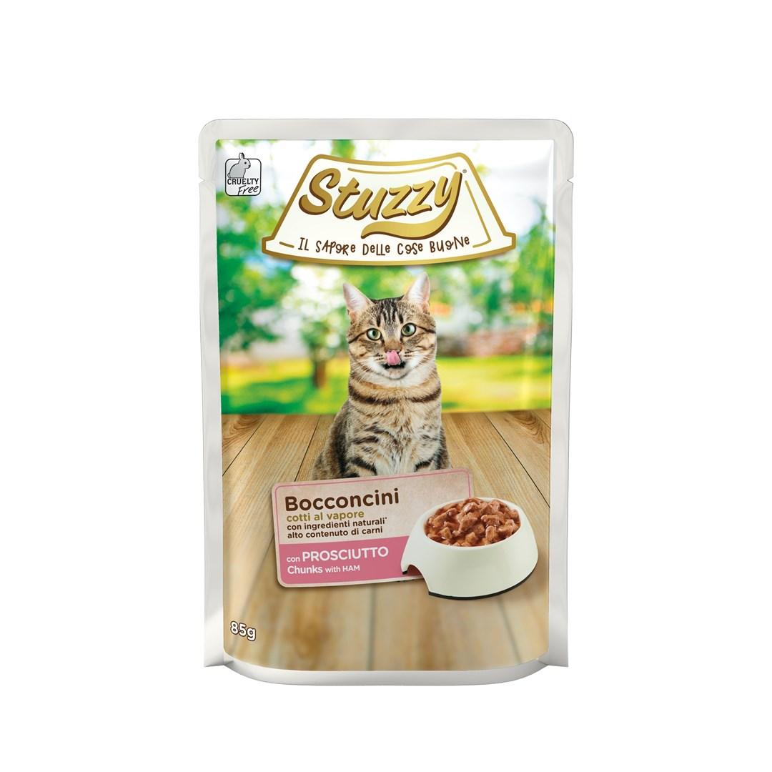 Vådfoder til kat – Stuzzy Chunks med skinke 85 g billede