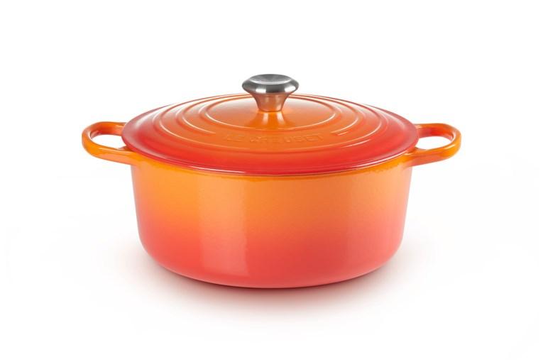 Gryde stÃ¸bejern Le Creuset rund 6,7 l - orange/rÃ¸d billede